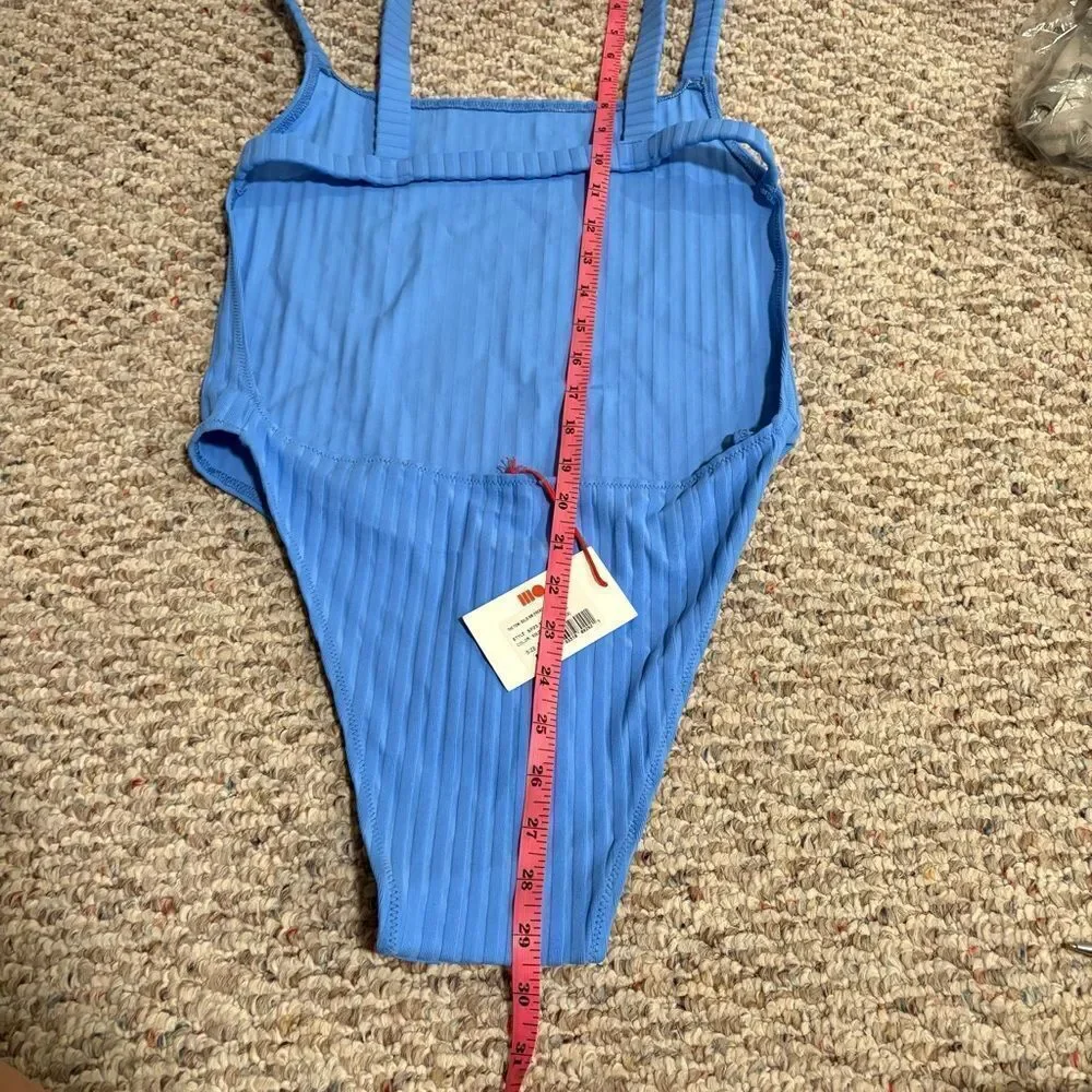NWT Solid & Striped The Toni One-Piece in Solid Rib French Blue- Size Large